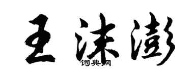 胡問遂王沫澎行書個性簽名怎么寫