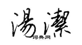 王正良湯潔行書個性簽名怎么寫