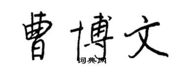 王正良曹博文行書個性簽名怎么寫