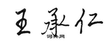 駱恆光王承仁行書個性簽名怎么寫
