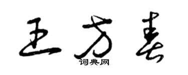 曾慶福王方春草書個性簽名怎么寫