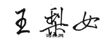 駱恆光王梨女行書個性簽名怎么寫