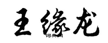 胡問遂王緣龍行書個性簽名怎么寫