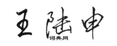 駱恆光王陸申行書個性簽名怎么寫