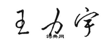 駱恆光王力宇草書個性簽名怎么寫