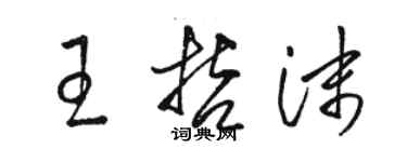 駱恆光王哲沫草書個性簽名怎么寫