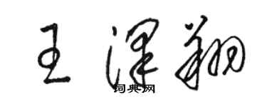 駱恆光王澤翔草書個性簽名怎么寫