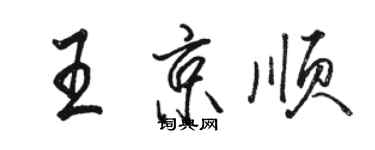 駱恆光王京順行書個性簽名怎么寫