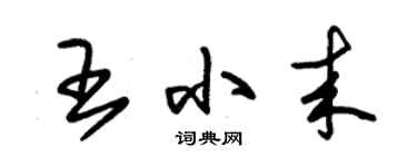 朱錫榮王小來草書個性簽名怎么寫