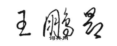 駱恆光王鵬昂草書個性簽名怎么寫