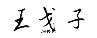 王正良王戈子行書個性簽名怎么寫