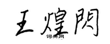 王正良王煌閃行書個性簽名怎么寫