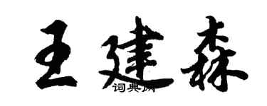 胡問遂王建森行書個性簽名怎么寫