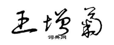 曾慶福王增菊草書個性簽名怎么寫