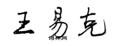 曾慶福王易克行書個性簽名怎么寫