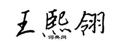 王正良王熙翎行書個性簽名怎么寫