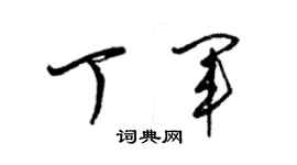 梁錦英丁軍草書個性簽名怎么寫