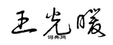 曾慶福王光暖草書個性簽名怎么寫