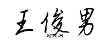 王正良王俊男行書個性簽名怎么寫