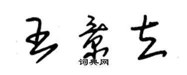 朱錫榮王景立草書個性簽名怎么寫