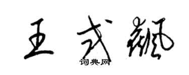 梁錦英王式飆草書個性簽名怎么寫