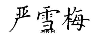 丁謙嚴雪梅楷書個性簽名怎么寫