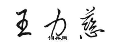 駱恆光王力慈行書個性簽名怎么寫