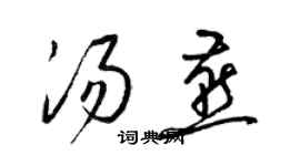 梁錦英湯燕草書個性簽名怎么寫