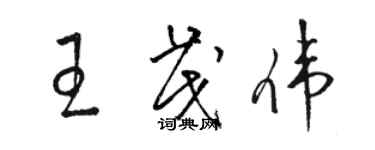 駱恆光王茂偉草書個性簽名怎么寫