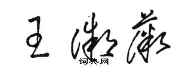 駱恆光王微薇草書個性簽名怎么寫