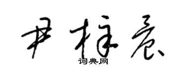 梁錦英尹梓晨草書個性簽名怎么寫