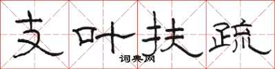 駱恆光支葉扶疏隸書怎么寫