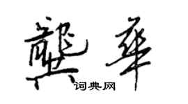 王正良龔華行書個性簽名怎么寫