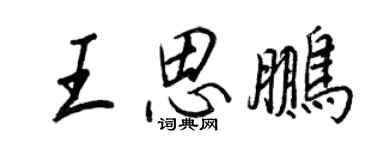 王正良王思鵬行書個性簽名怎么寫