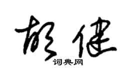 朱錫榮胡健草書個性簽名怎么寫