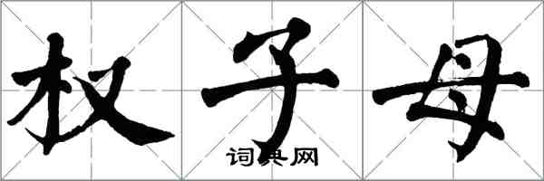 翁闓運權子母楷書怎么寫