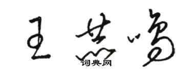 駱恆光王赫鳴草書個性簽名怎么寫