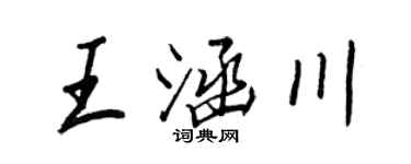 王正良王涵川行書個性簽名怎么寫