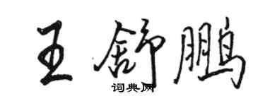 駱恆光王舒鵬行書個性簽名怎么寫