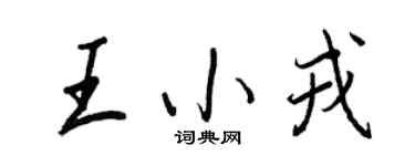 王正良王小戎行書個性簽名怎么寫