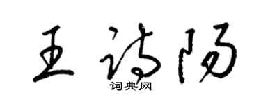 梁錦英王詩陽草書個性簽名怎么寫