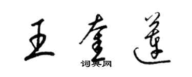 梁錦英王奎蓮草書個性簽名怎么寫