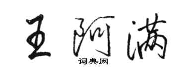 駱恆光王阿滿行書個性簽名怎么寫