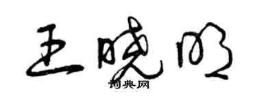 曾慶福王曉明草書個性簽名怎么寫