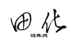 駱恆光田化草書個性簽名怎么寫