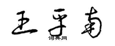 曾慶福王平南草書個性簽名怎么寫