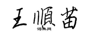 王正良王順苗行書個性簽名怎么寫