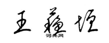 梁錦英王蘇垣草書個性簽名怎么寫