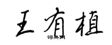 王正良王有植行書個性簽名怎么寫