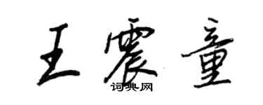 王正良王震童行書個性簽名怎么寫